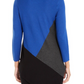 Suéter feminino Alfani assimétrico com blocos de cores, azul, tamanho médio