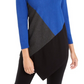 Suéter feminino Alfani assimétrico com blocos de cores, azul, tamanho médio