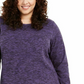 Karen Scott Blusa Plus Size Feminina Microfleece Marmorizada Roxa Tamanho 1X