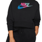 Moletom Nike Sportswear Fleece Crewneck Feminino Preto Plus Size 2X