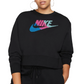 Moletom Nike Sportswear Fleece Crewneck Feminino Preto Plus Size 2X