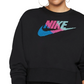 Moletom Nike Sportswear Fleece Crewneck Feminino Preto Plus Size 2X