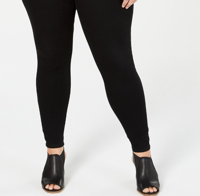 Leggings femininas plus size Style &amp; Co, pretas, tamanho 16W