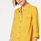 Camisa feminina Charter Club com dois bolsos, amarela, tamanho XX-G