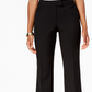Calças femininas JM Collection Petite Tummy Control, comprimento regular e curto, pretas, tamanho 4P