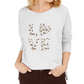 Suéter feminino com lantejoulas e logotipo da Style &amp; Co, cinza, tamanho médio