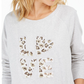 Suéter feminino com lantejoulas e logotipo da Style &amp; Co, cinza, tamanho médio