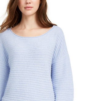 Suéter canelado Pink Rose Juniors Azul Tamanho Médio