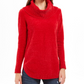 Suéter feminino de gola alta com fios metálicos, tamanho pequeno, vermelho, estilo &amp; co