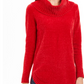 Suéter feminino de gola alta com fios metálicos, tamanho pequeno, vermelho, estilo &amp; co