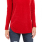Suéter feminino de gola alta com fios metálicos, tamanho pequeno, vermelho, estilo &amp; co