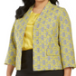 Jaqueta xadrez jacquard feminina Kasper, tamanho médio, amarela, 16W