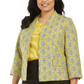 Jaqueta xadrez jacquard feminina Kasper, tamanho médio, amarela, 16W