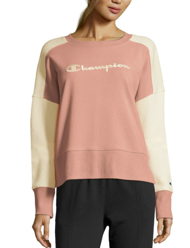 Moletom Champion Heritage Cotton Mix Texture Feminino Rosa