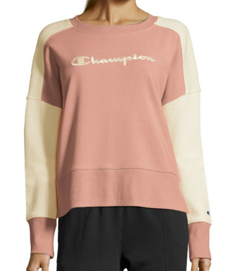 Moletom Champion Heritage Cotton Mix Texture Feminino Rosa