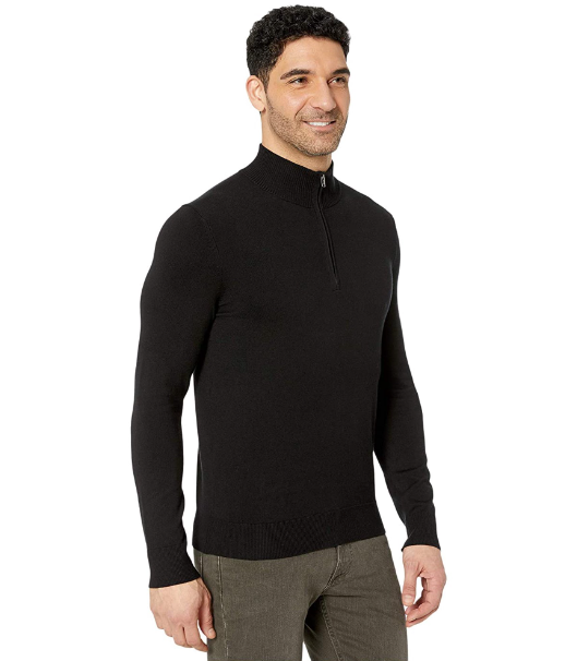 Calvin Klein Masculino Algodão Modal Manga Longa 1/4 Zíper Preto Tamanho Grande
