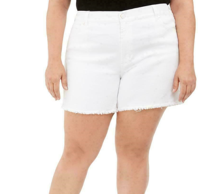 Shorts desfiados da moda femininos rosa da Celebrity, tamanho 16, branco