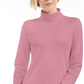 Karen Scott Blusa de gola alta feminina de algodão rosa tamanho pequeno grande
