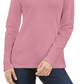 Karen Scott Blusa de gola alta feminina de algodão rosa tamanho pequeno grande