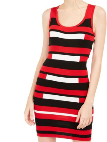 Vestido listrado Planet Gold Junior's Body con Sweater Vermelho Tamanho Médio