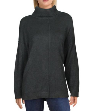 Blusa feminina Alfani com gola alta e ombro caído, verde, tamanho grande