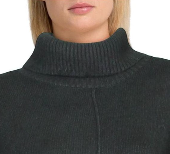 Blusa feminina Alfani com gola alta e ombro caído, verde, tamanho grande