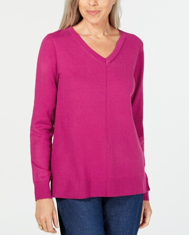 Karen Scott Suéter Feminino Gola V Rosa Tamanho Médio