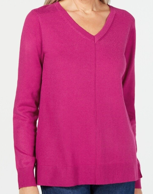 Karen Scott Suéter Feminino Gola V Rosa Tamanho Médio