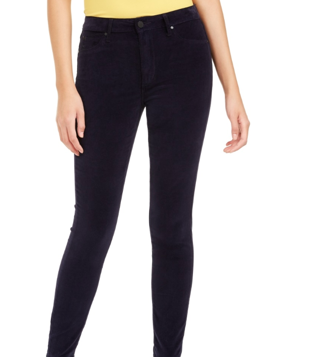 Jeans Hilary Velvet de cintura alta feminino, tamanho 26, azul