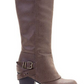 Botas femininas American Rag Emilee Fabric Almond Toe até o joelho, tamanho 9,5, marrom