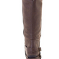 Botas femininas American Rag Emilee Fabric Almond Toe até o joelho, tamanho 9,5, marrom