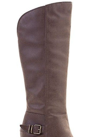 Botas femininas American Rag Emilee Fabric Almond Toe até o joelho, tamanho 9,5, marrom