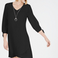 Vestido feminino com mangas curtas e colarinho, preto, tamanho pequeno, da coleção JM