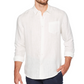 Camisa de linho sólida masculina Cubavera, branca, tamanho grande