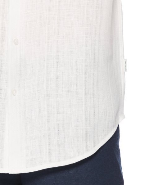 Camisa de linho sólida masculina Cubavera, branca, tamanho grande