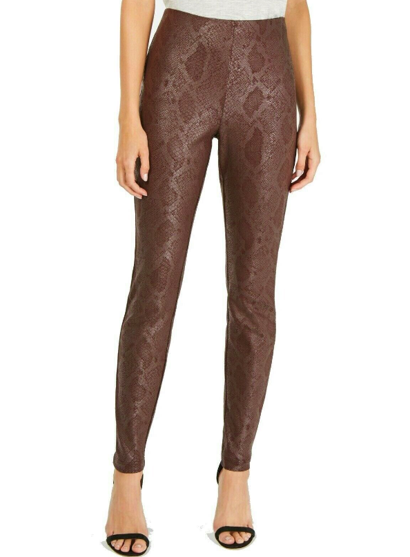 Calça skinny feminina com estampa de cobra da INC International Concepts, marrom, tamanho 8