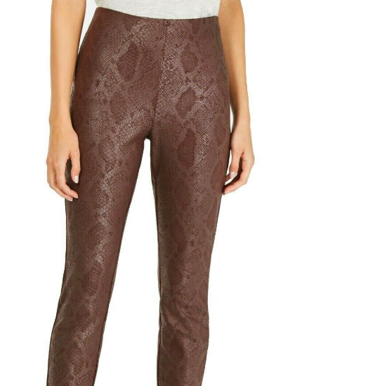 Calça skinny feminina com estampa de cobra da INC International Concepts, marrom, tamanho 8