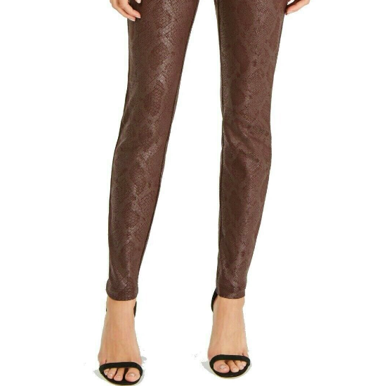 Calça skinny feminina com estampa de cobra da INC International Concepts, marrom, tamanho 8