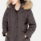 Parka com capuz Madden Girl Junior com acabamento falso cinza, tamanho médio