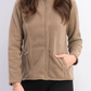 Jaqueta Karen Scott Sport Feminina com Zíper Zeroproof Fleece Marrom Tamanho Grande