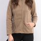 Jaqueta Karen Scott Sport Feminina com Zíper Zeroproof Fleece Marrom Tamanho Grande