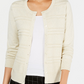 Cardigan feminino texturizado de lurex Charter Club, bege, tamanho médio