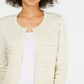 Cardigan feminino texturizado de lurex Charter Club, bege, tamanho médio