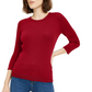 Suéter feminino Maison Jules com gola redonda canelada, tamanho extra grande, vermelho