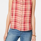 Blusa xadrez sem mangas feminina Style &amp; Co, rosa, tamanho grande
