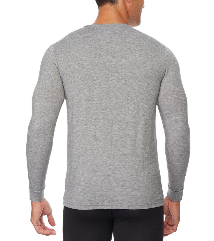 Camisa de base masculina 32 Degrees com decote em V, cinza, tamanho grande