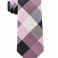 Gravata de seda xadrez Tommy Hilfiger masculina, rosa, tamanho único