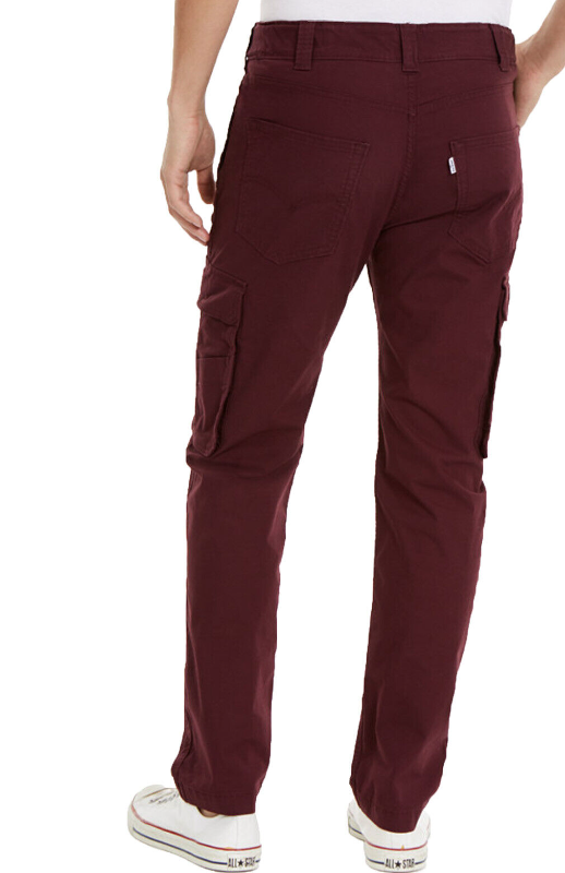 Calça cargo Levi's 502 Aviator Tapered Masculina, tamanho 30X32, vinho