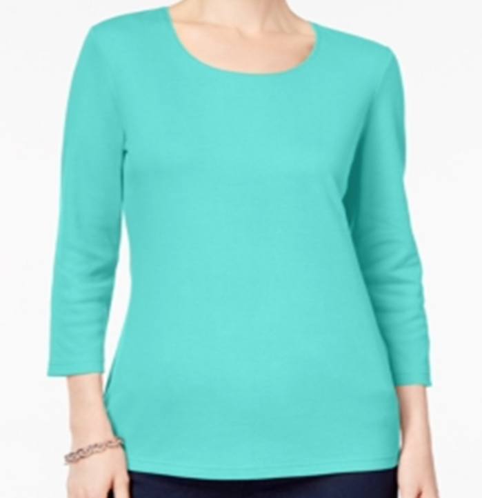 Karen Scott Blusa Feminina Gola Redonda Verde Tamanho P