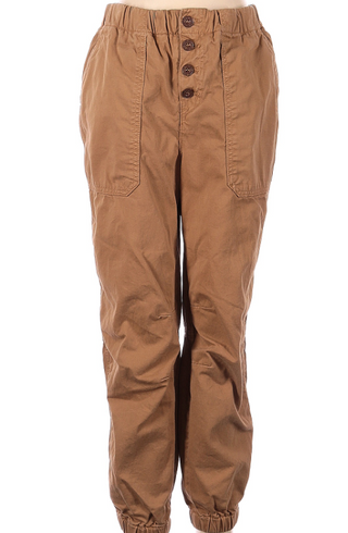 Calça feminina cropped cintura alta marrom tamanho pequeno